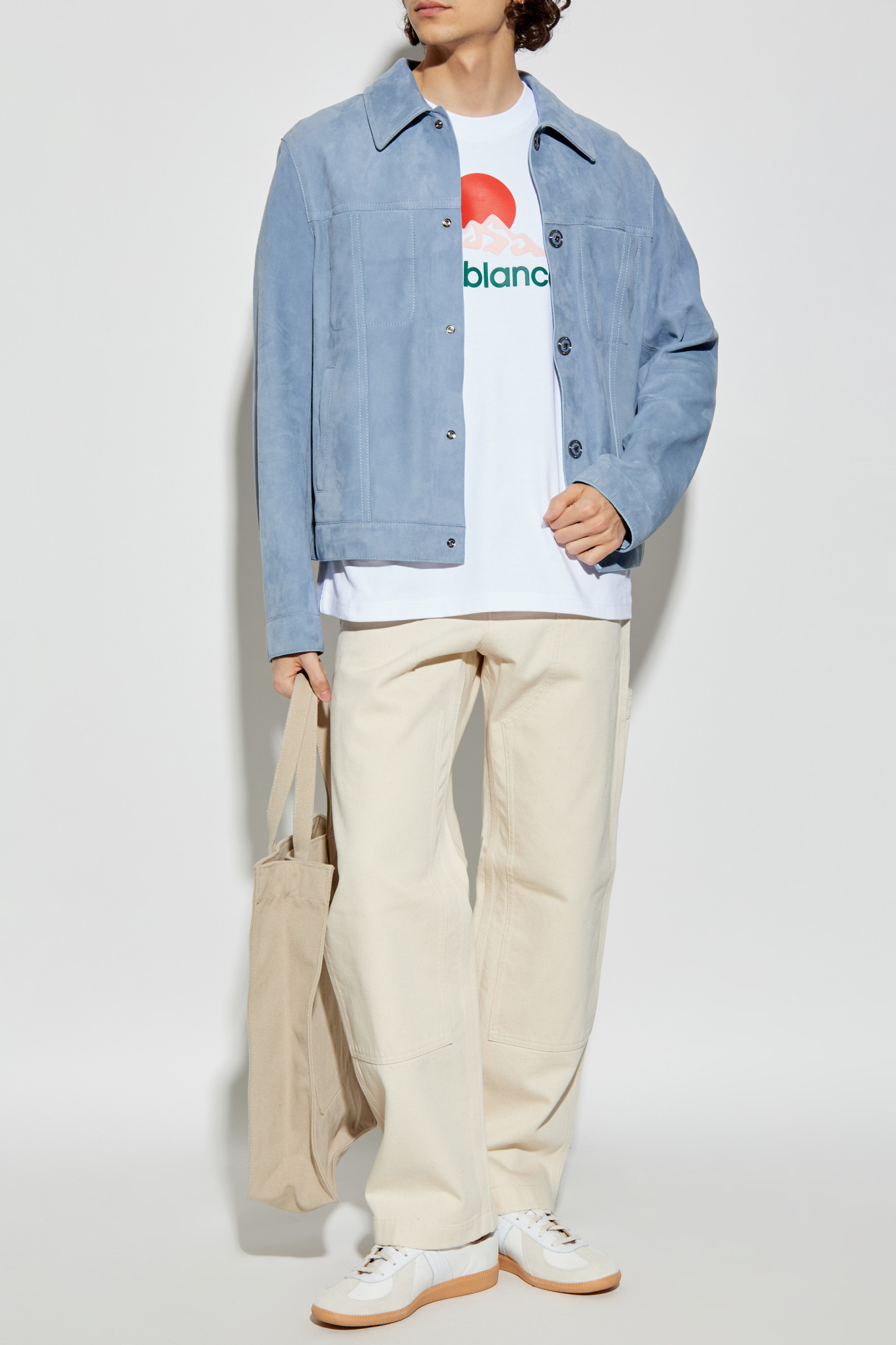 Tシャツ・カットソー Casablanca Casablanca T-shirts and Polos White Casablanca White Orange Print T-Shirt Casablanca